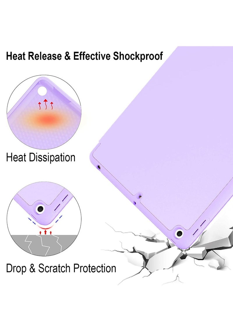 ELTRAZONE iPad 9th/8th/7th Generation case (2021/2020/2019) iPad 10.2-Inch Case with Pencil Holder [Sleep/Wake] Slim Soft TPU Back Smart Magnetic Stand Protective Cover Cases (Lavender) - Image 3