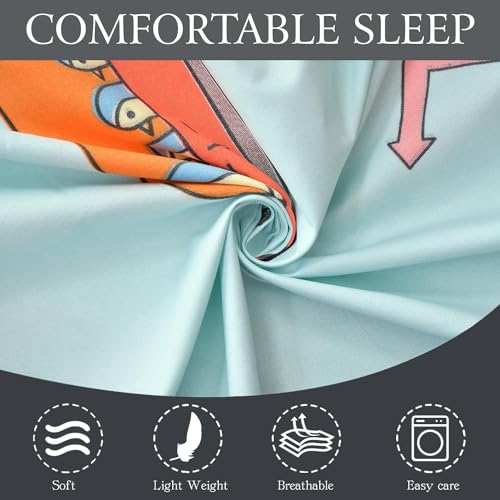 FRESH FROM LOOM Glace Cotton 300 tc Soft Hypoallergenic Elastic Fitted Bed Sheet With 1 Pillow Cover|Cartoon Printed|Kids Bedsheet (Size-36 X78 Inches (Fits Up To 8 Inch)|Aqua/Bus), Smallsingle - Image 3