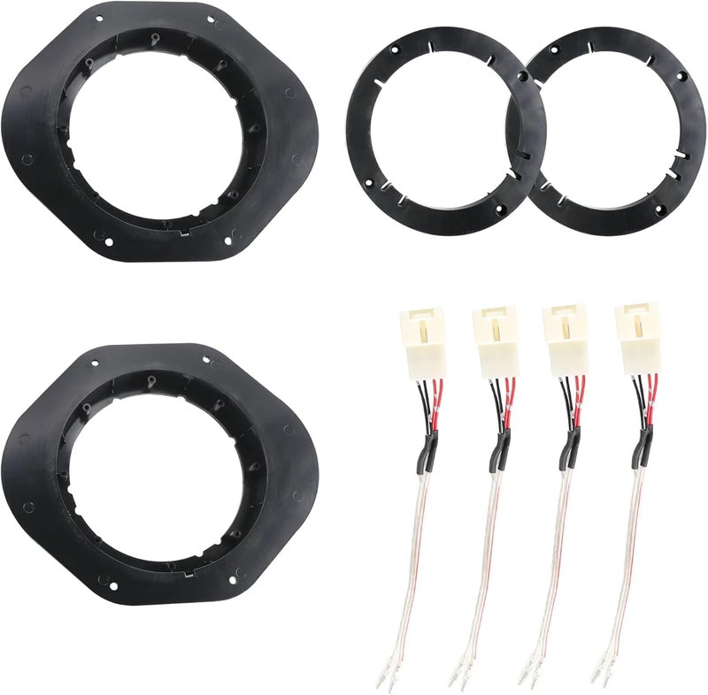NuIth 6.5 Inch Front Door Speaker Adapter Spacer Ring with Speaker Harness Connector for Ford F150 2015-2022 - Image 1