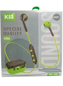 KIN Kin Hi-Fi Wireless Headphone KL- 20 Black-Green  - Image 1