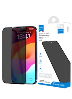 iPhone 15 Pro Max Privacy Screen Protector 6.7 inch, [Full Coverage & Military Grade Shatterproof] Anti Spy 9H Tempered Glass Screen Protector [Longest Durable] Easy Installation, Case Friendly, Black