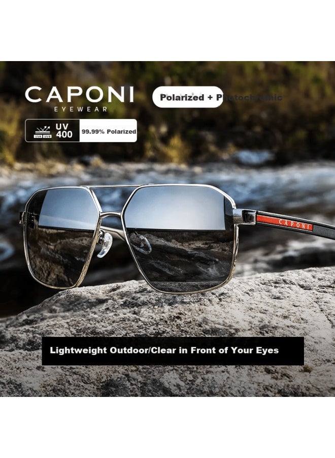 Caponi Polarized Photochromic Sungl For Men And Women, Day And Night Use, Sungl Gl For Driving, Uv Protection And Sun Protectio - Image 1