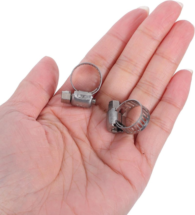 Garneck 30pcs Stainless Steel Adjustable Mini Hose Clamp 6-12mm Width 8mm Heavy Duty Worm-drive Pipe Clamp for Plumbing and Dryer Vent Hose Repair - Image 4