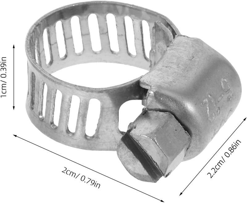 Garneck 30pcs Stainless Steel Adjustable Mini Hose Clamp 6-12mm Width 8mm Heavy Duty Worm-drive Pipe Clamp for Plumbing and Dryer Vent Hose Repair - Image 2