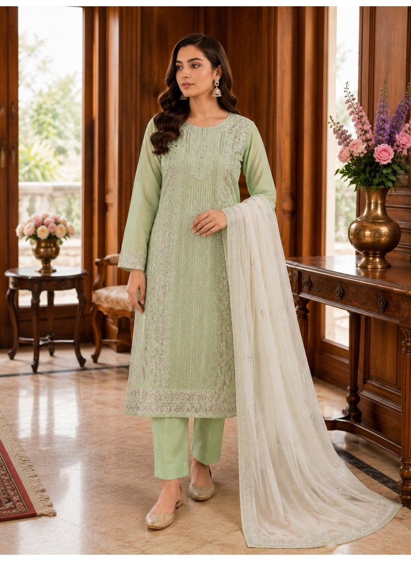 Anbreen Closet Ethnic Wear/Shalwar Kameez 3 Piece Unstitched - Image 1