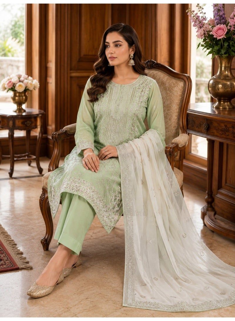 Anbreen Closet Ethnic Wear/Shalwar Kameez 3 Piece Unstitched - Image 2
