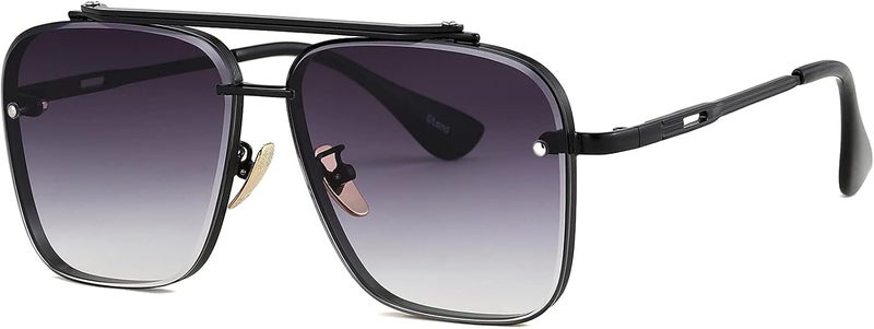 Gtand Fashion Oversized Square Aviator Gradient Sunglasses For Men Vintage Metal Side Shield Steampunk Sun Glasses 64mm - Image 1