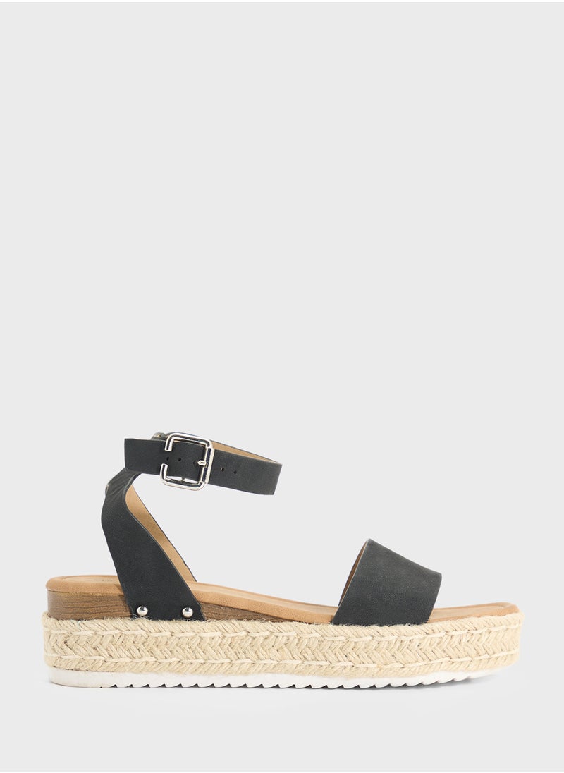 ELLA Low Wedge Ankle Strap Sandal  - Image 1