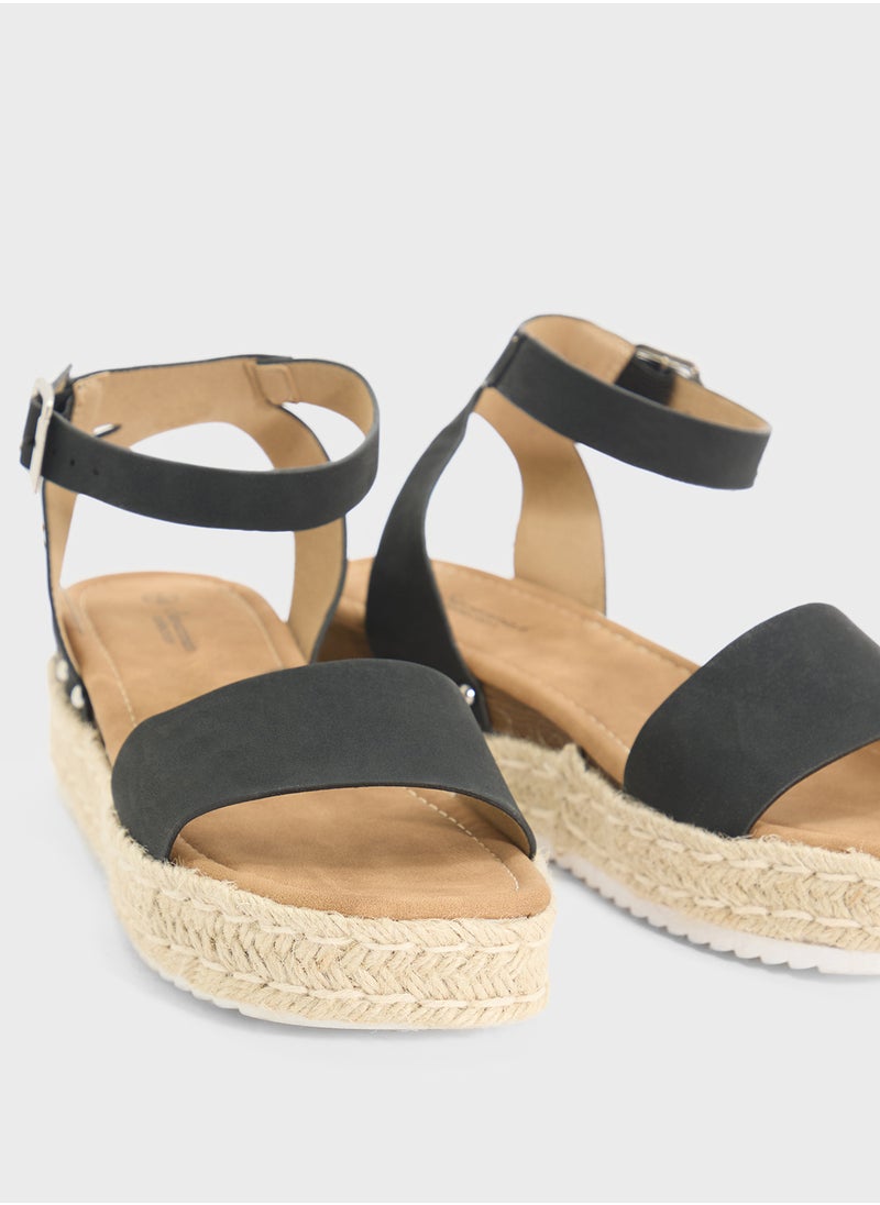ELLA Low Wedge Ankle Strap Sandal  - Image 4