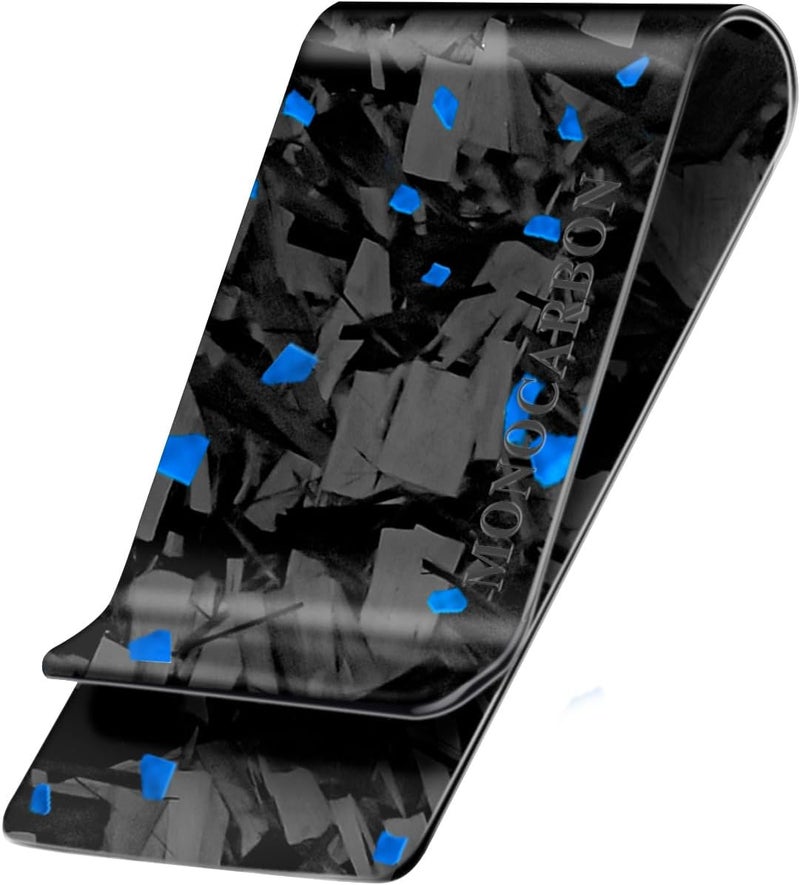 MONOCARBON Carbon-Fiber-Money-Clip-for-Men, Minimalist-Money-Holder for Cash, High Elastic Carbon-Fiber-Wallet, Slim and Durable - Image 1