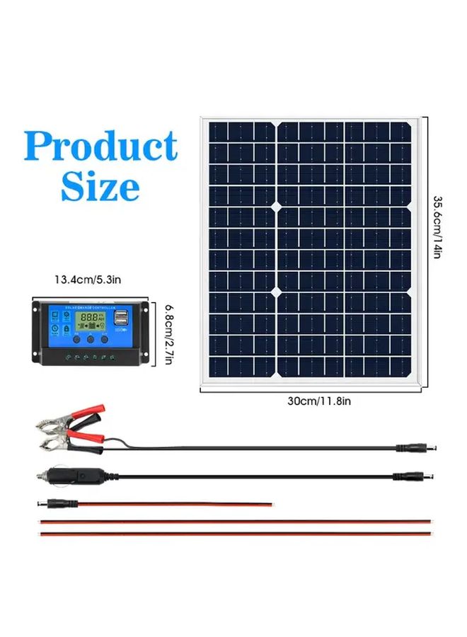 Solar Panel Kit 20W with 70A Controller 12V 18V 24V USB Charger - Image 2