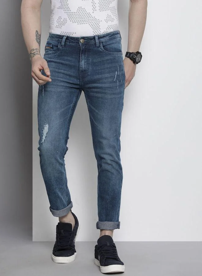 Men Slim Fit Solid Mid-Rise Stretchable Jeans