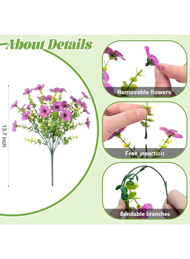 Ammyoo Artificial Flowers for Outdoors Spring Decoration, 12 Bundles Fake Flower Daisy with Realistic Eucalyptus Leaves, Faux Plants for Greenery Boxwood Porch Patio Garden Pot Lawn - Image 4
