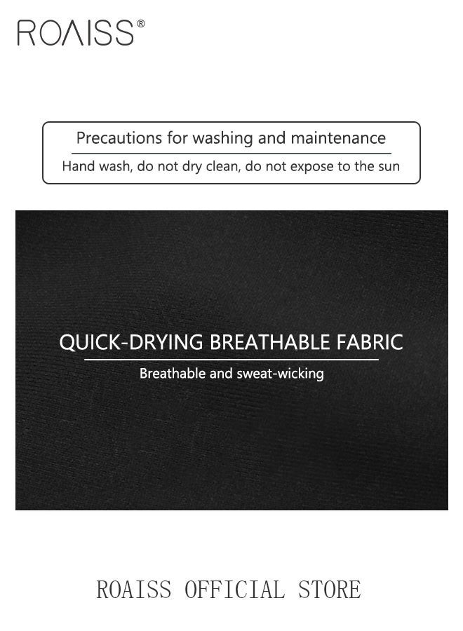 رويس سروال كرة سلة مطاطي للرجال بتصميم شبكي مضاد للتعرض للتنفس ومريح للرياضات الخارجية نسيج مسامي سريع الجفاف - Image 4