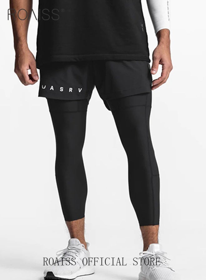 Men Stretch Basketball Pants with Mesh Design Anti Exposure Breathable and Comfortable Outdoor Sports Cropped Breathable Fabric Quick Drying image 2