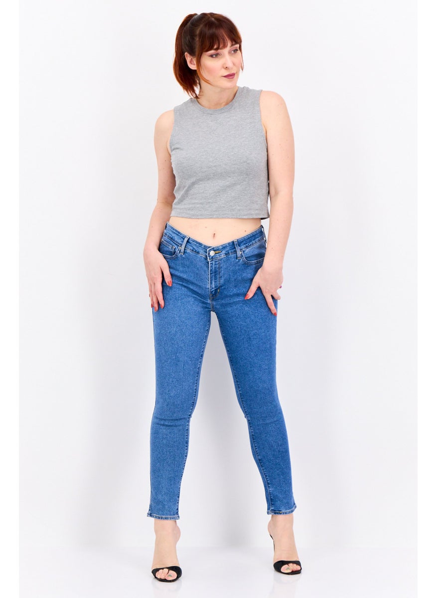 Levi's Women Skinny Fit Washed Stretchable Jeans, Blue  - Image 3