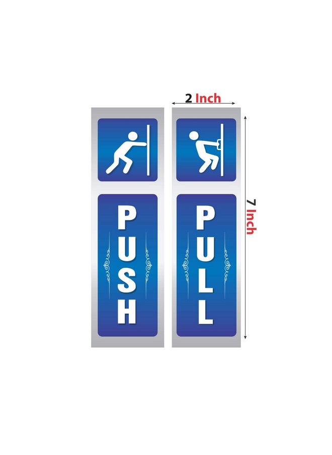 Anne Print Solutions Anne Print Solutions® Push Pull Stickers for Glass Door Self Adhesive Vinyl Pack of 4 Push 4 Pull for Gate Sticker | Door Sticker Size 2 Inch* X 7 Inch* Multicolor  - Image 2