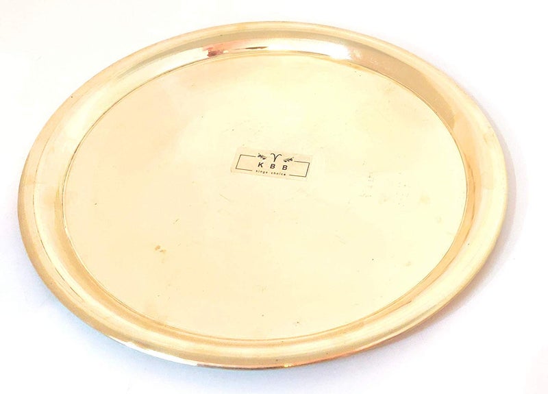 KBB Brass THALI Dinner Set Plain Design18 INCH THALISpecial 8 Pieces - Image 4