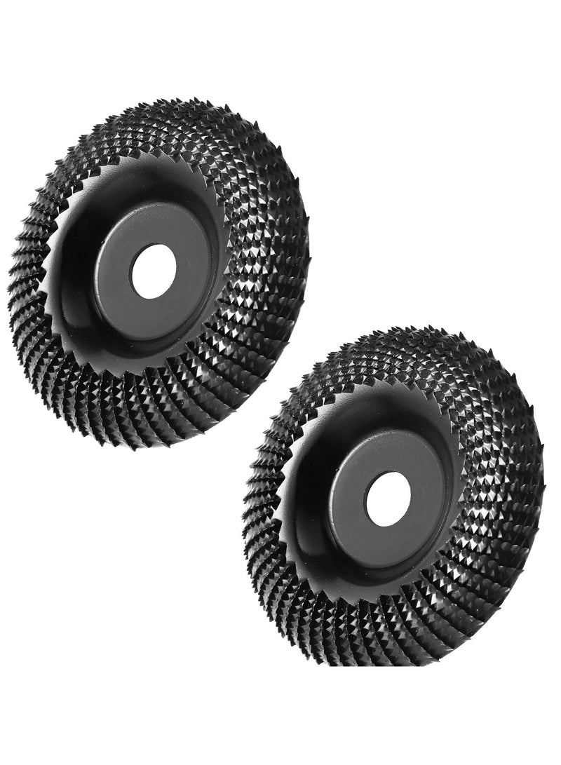 SYOSI قرص عجلة الطحن 4 بوصة شكل الخشب، قرص طحن الخشب لتشكيل الزوايا مع محور 5/8” (عبوة 2)  - Image 1