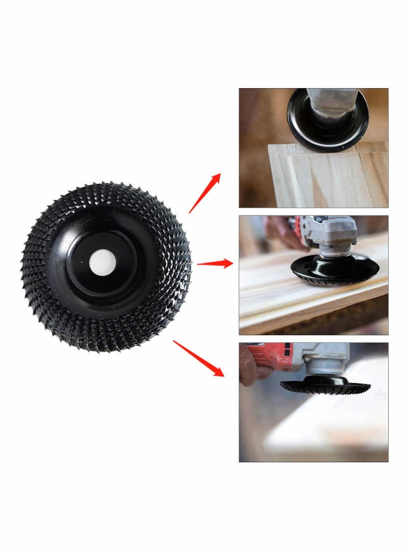 SYOSI قرص عجلة الطحن 4 بوصة شكل الخشب، قرص طحن الخشب لتشكيل الزوايا مع محور 5/8” (عبوة 2)  - Image 4