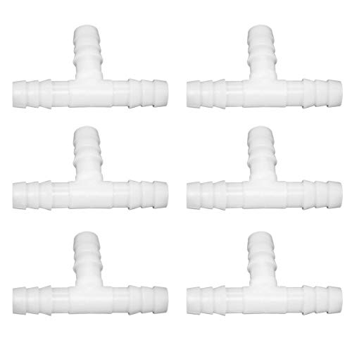 JoyTube Plastic 1/2" ID Hose Barb Fittings, Equal Barbed Tee Pipe Connectors 3 Way Joint Splicer Mender Union Adapter for Boat Aquarium, Pack of 6 - Image 1