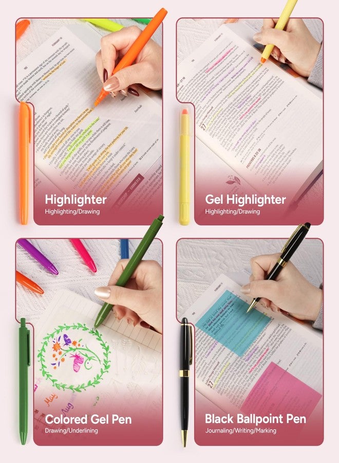 BellaHold Bible Study Kit for Women and Girls - 50PCS Bible Journaling Supplies, 11 Bible Accessories, No-Bleed Highlighters, Pens, Bible Tabs, Large Pencil Case, Christian Gift (Light Pink) - Image 5