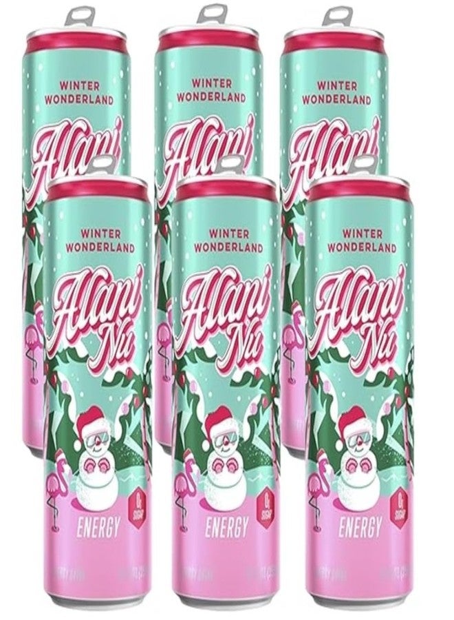 Alani Winter Wonderland Sugar Free, Low Calorie Energy Drinks, 12 Fl Oz Cans, 6 Pack - Image 2