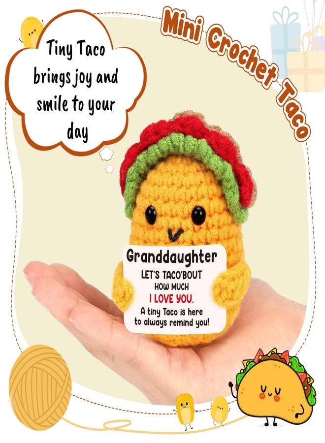 LuoHere Granddaughter Gifts from Grandma, Granddaughter Birthday Graduation Gifts for Year Old Age Grandchildren Grandkids Christmas Easter Basket Stuffers Valentines Teen Girls Cute Mini Crochet Taco Gift - Image 5