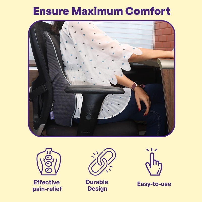 OTIPORTER Lumbar Support Pillow for Office Chair Back Support Pillow for Car Computer Gaming Chair Recliner Memory Foam Back Cushion for Back Pain Relief Improve Posture - Image 4