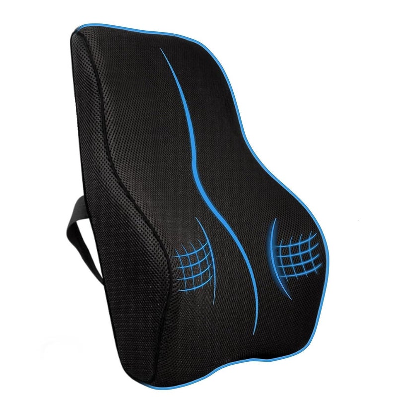 OTIPORTER Lumbar Support Pillow for Office Chair Back Support Pillow for Car Computer Gaming Chair Recliner Memory Foam Back Cushion for Back Pain Relief Improve Posture - Image 1