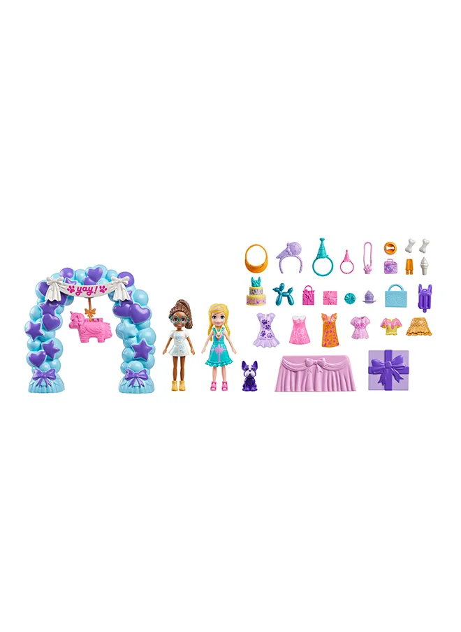 باربي Dolls & Pet Playset with Fashion & Food Accessories, Polly Birthday Party Pack​​​