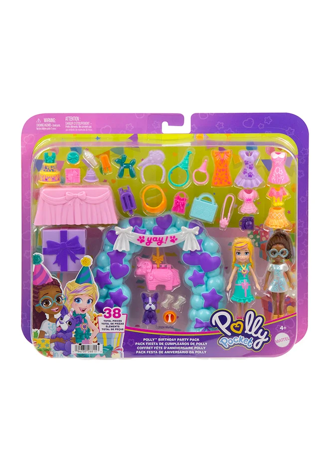 باربي Dolls & Pet Playset with Fashion & Food Accessories, Polly Birthday Party Pack​​​