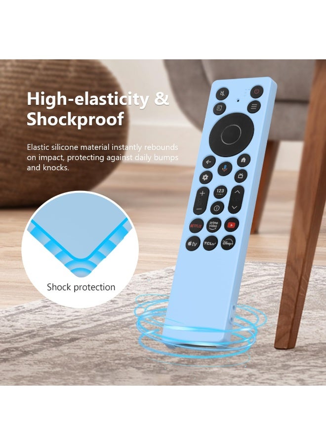 Case Compatible with TCL RC923A TCL RC813A Anti-Drop and Anti-Collision, Elastic Silicone Lightweight Shockproof Remote Protective Cover with Lanyard for RC923A RC813A Remote Control (Blue) - Image 5