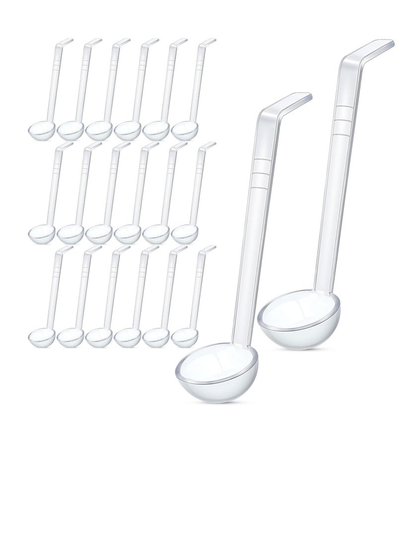 Zikra 20 Pcs 1 oz Plastic Small Ladles with 7 Inches Long Acrylic Handle, Mini Ladle for Serving Salsa Sauce, Dressing Punch Bowl, Sauces and Toppings, Transparent - Image 1
