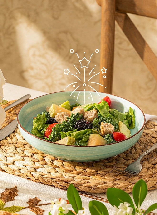 Sweese Pasta Bowls Set of 6, 30 Ounce Ceramic Salad Plates for Dishwasher & Microwave Safe - Solid Salad Bowls, Soup Bowls - Deep Plates Lipped Edges, Oven Safe Porcelain Plates Serving Bowls - Image 4