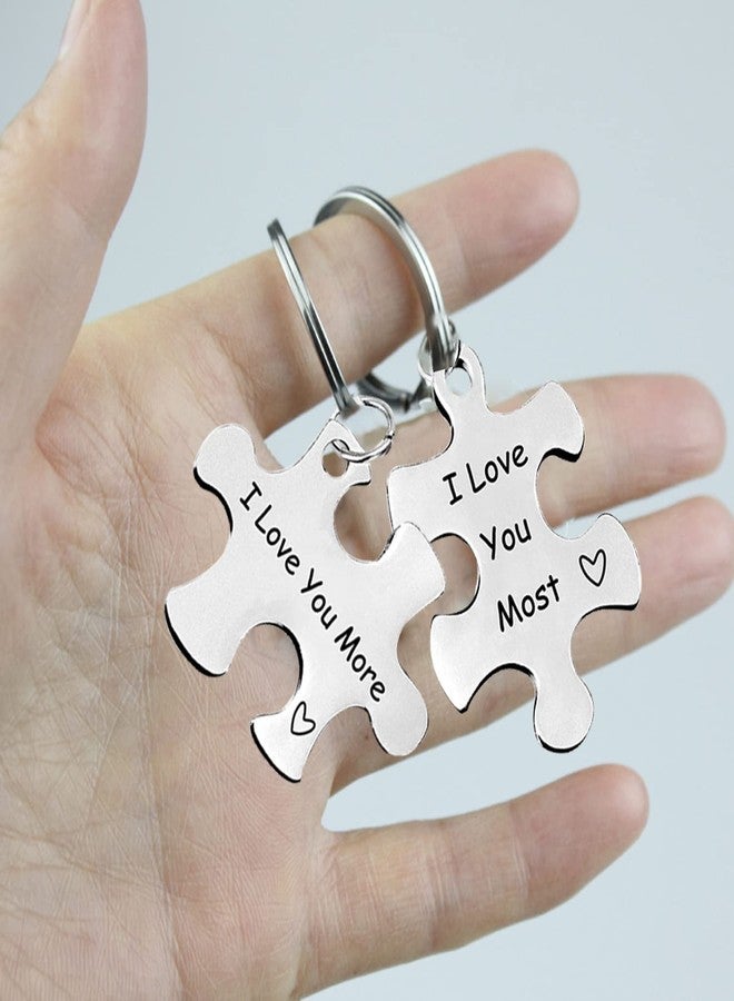 Grekywin Couple Gifts Keychain Puzzle Keychain, I Love You Most I Love You More Matching Couple Keychain, Valentine's Day Birthday Gifts for Boyfriend Girlfriend for Husband Wife - Image 5
