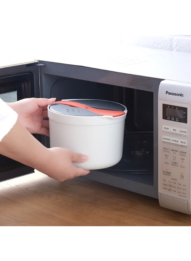 الميكروويف الأرز باخرة مع ملعقة أرز تصميم مضغوط التهوية غطاء والمواد الغذائية الصف مثالية للمنزل مكتب وسريعة الأرز الطبخ - Image 1