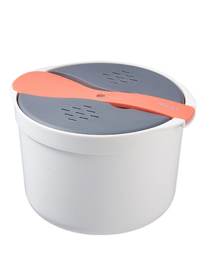 الميكروويف الأرز باخرة مع ملعقة أرز تصميم مضغوط التهوية غطاء والمواد الغذائية الصف مثالية للمنزل مكتب وسريعة الأرز الطبخ - Image 3