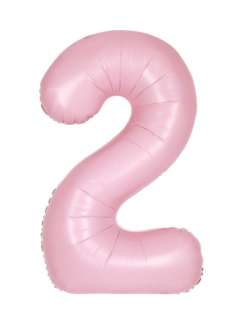 Unique 34" Matte lovely pink number 2 foil balloon - Image 1