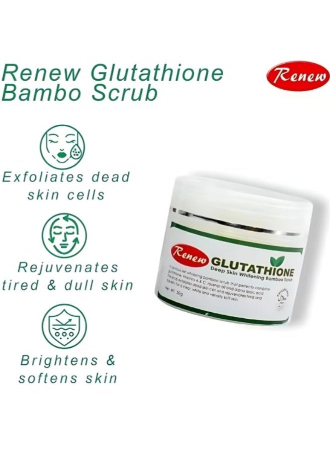 Renew Glutathione Deep Skin Whitening Bamboo Scrub - 50gm - Image 2
