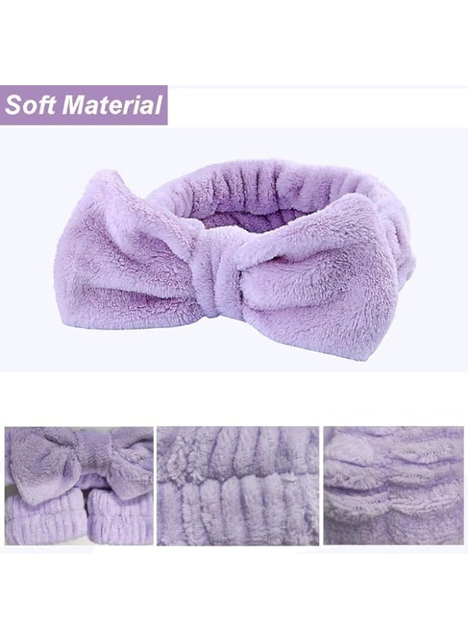 KIKI Spa Headband, Microfiber Bow Tie Headband for Face Washing, Skincare, Makeup, Sports, Elastic Hair Band for Women and Girls - Image 5