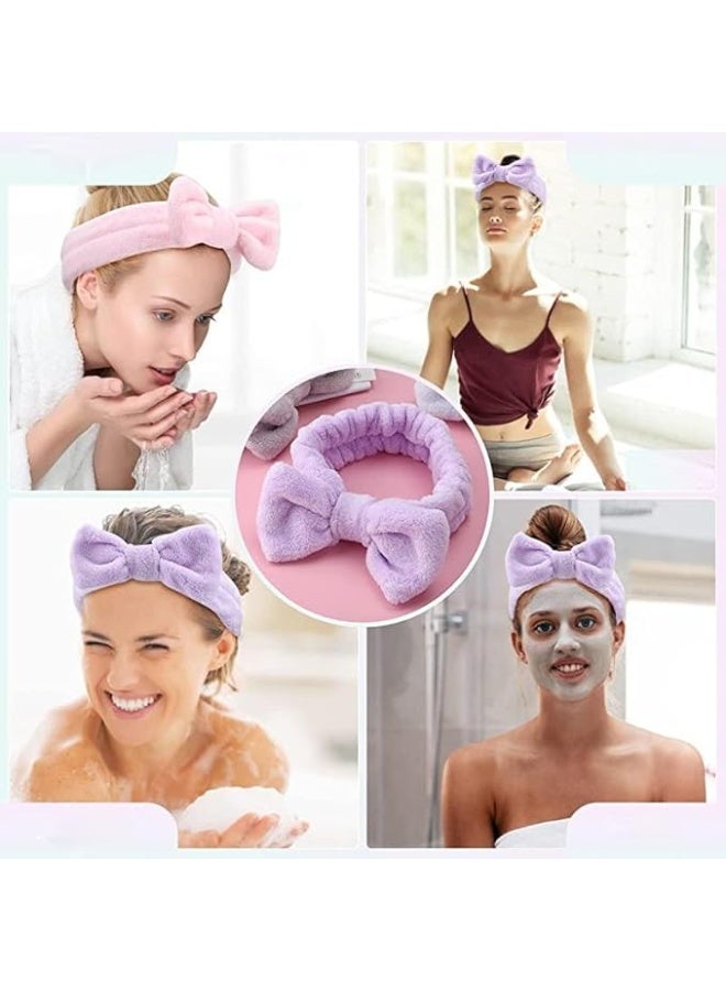 KIKI Spa Headband, Microfiber Bow Tie Headband for Face Washing, Skincare, Makeup, Sports, Elastic Hair Band for Women and Girls - Image 2