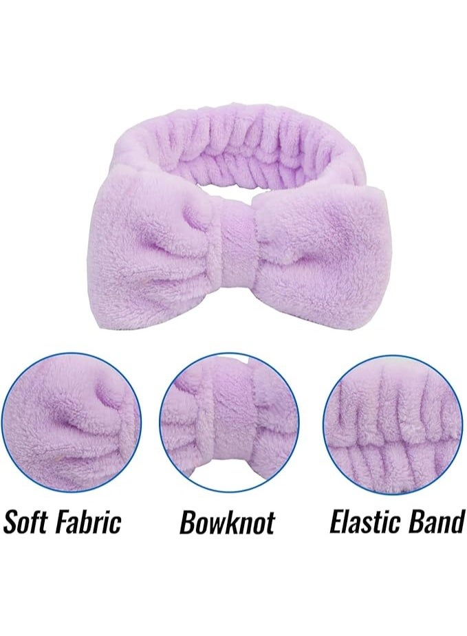 KIKI Spa Headband, Microfiber Bow Tie Headband for Face Washing, Skincare, Makeup, Sports, Elastic Hair Band for Women and Girls - Image 3