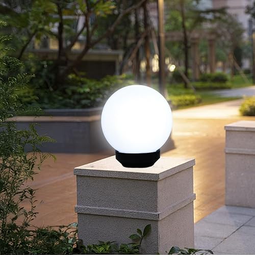 Forus Gate Lamp, Unbreakable Polycarbonate 20CM | Waterproof B22 White Globe Light for Outdoor, Main Gate, Pillars, Poles, Garden & Home | Moon Shape Outdoor Decorative Lamp | 2-Year Warranty | 1 Pc - Image 1