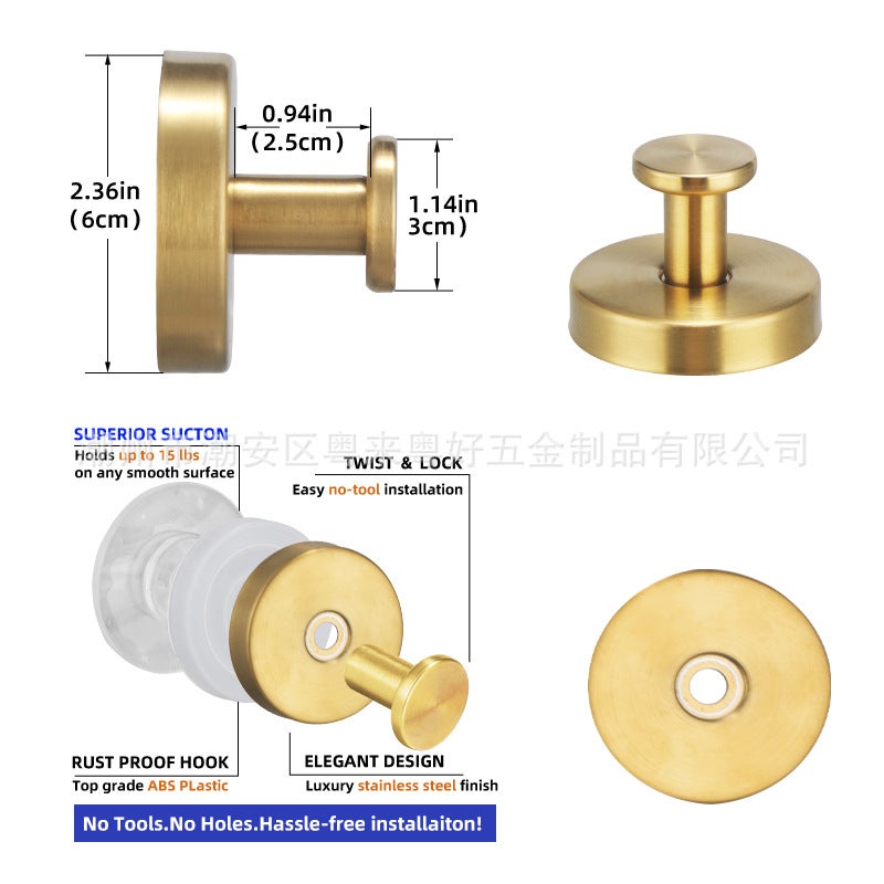 Stainless Steel Hook Bathroom Row Hook Coat Hook Toilet Strong Adhesive Hook Wall Hanging Storage Hook - Image 1