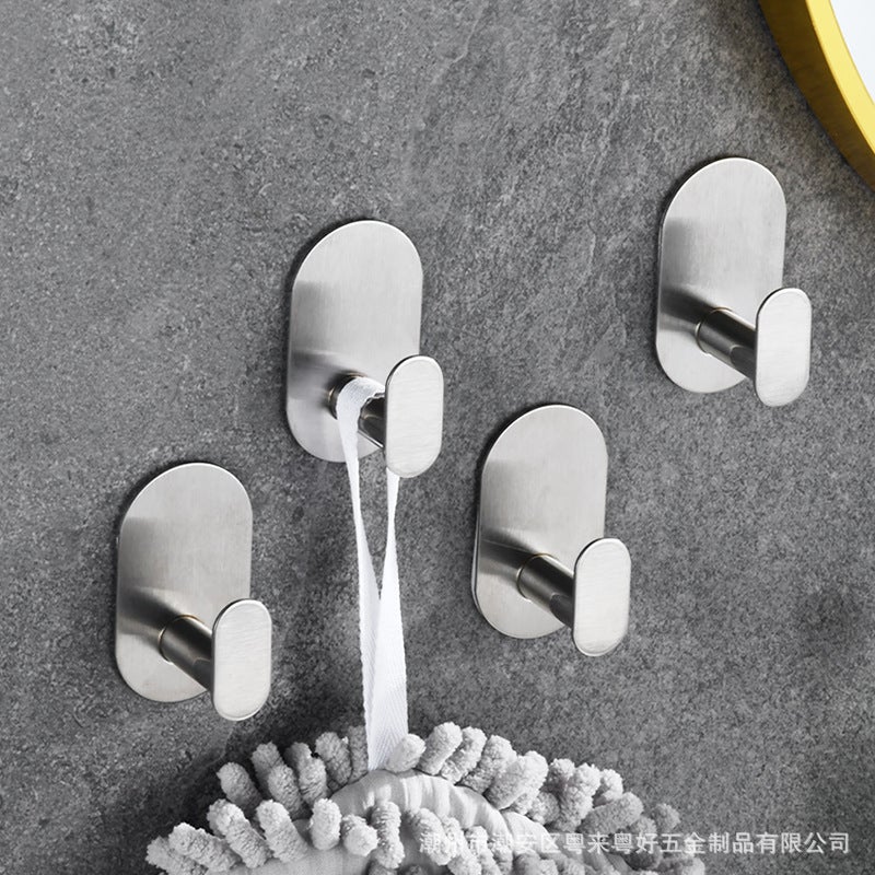 Stainless Steel Hook Bathroom Row Hook Coat Hook Toilet Strong Adhesive Hook Wall Hanging Storage Hook - Image 5