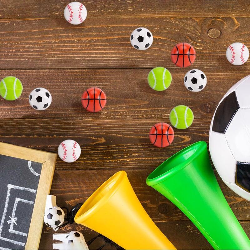 Pllieay 24pcs 4 Styles Bouncy Balls, Sports Rubber Balls for Kids Play Party Favors(27mm) - Image 5