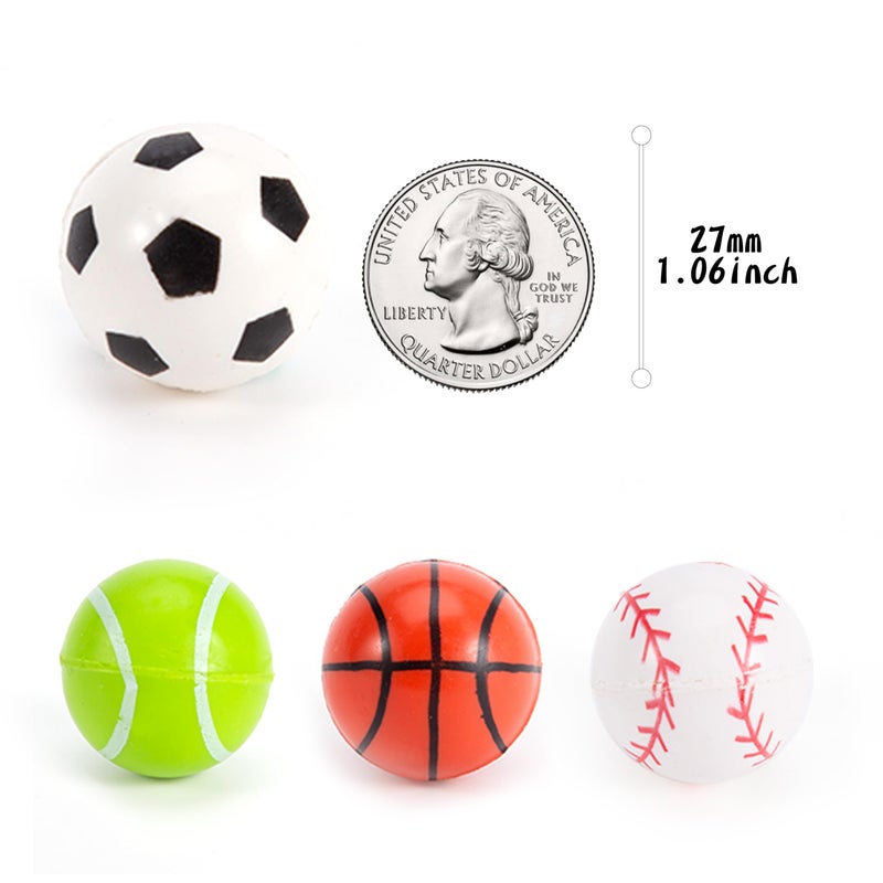 Pllieay 24pcs 4 Styles Bouncy Balls, Sports Rubber Balls for Kids Play Party Favors(27mm) - Image 3