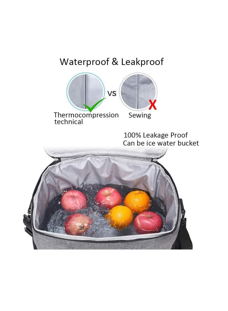 Cooler Bag, Insulated Bag, Portable Thermal Bag Tote Bag For Picnic Travel, Insulated Lunch Bag with Shoulder Strap for Adults Women Men, Waterproof Leakproof Bento Bag for Office School (25L)  - Image 5