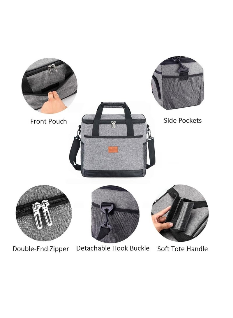 Cooler Bag, Insulated Bag, Portable Thermal Bag Tote Bag For Picnic Travel, Insulated Lunch Bag with Shoulder Strap for Adults Women Men, Waterproof Leakproof Bento Bag for Office School (25L)  - Image 3